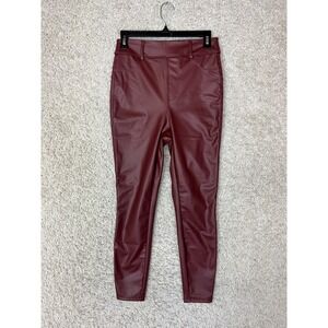 Halara High Waisted Stretchy Faux Leather Fleece Casual Leggings Womens Small